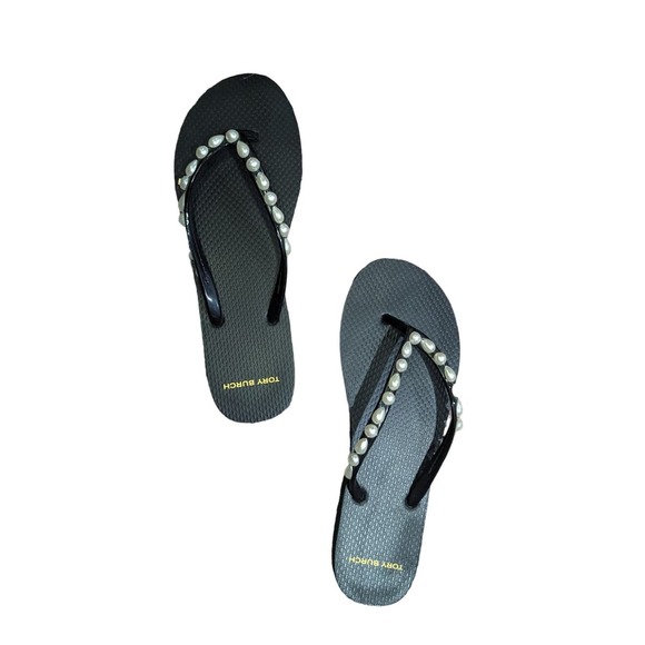 Tory Burch Pearl Thin Flip Flops Size 8. Worn maybe once or twice. - Picture 3 of 8